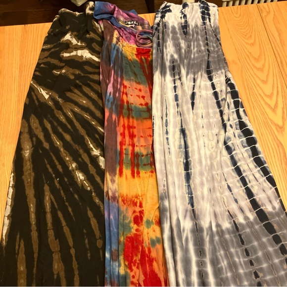 3 boho/hippie style multicolored tie dyed long skirts women’s size medium - Picture 7 of 7